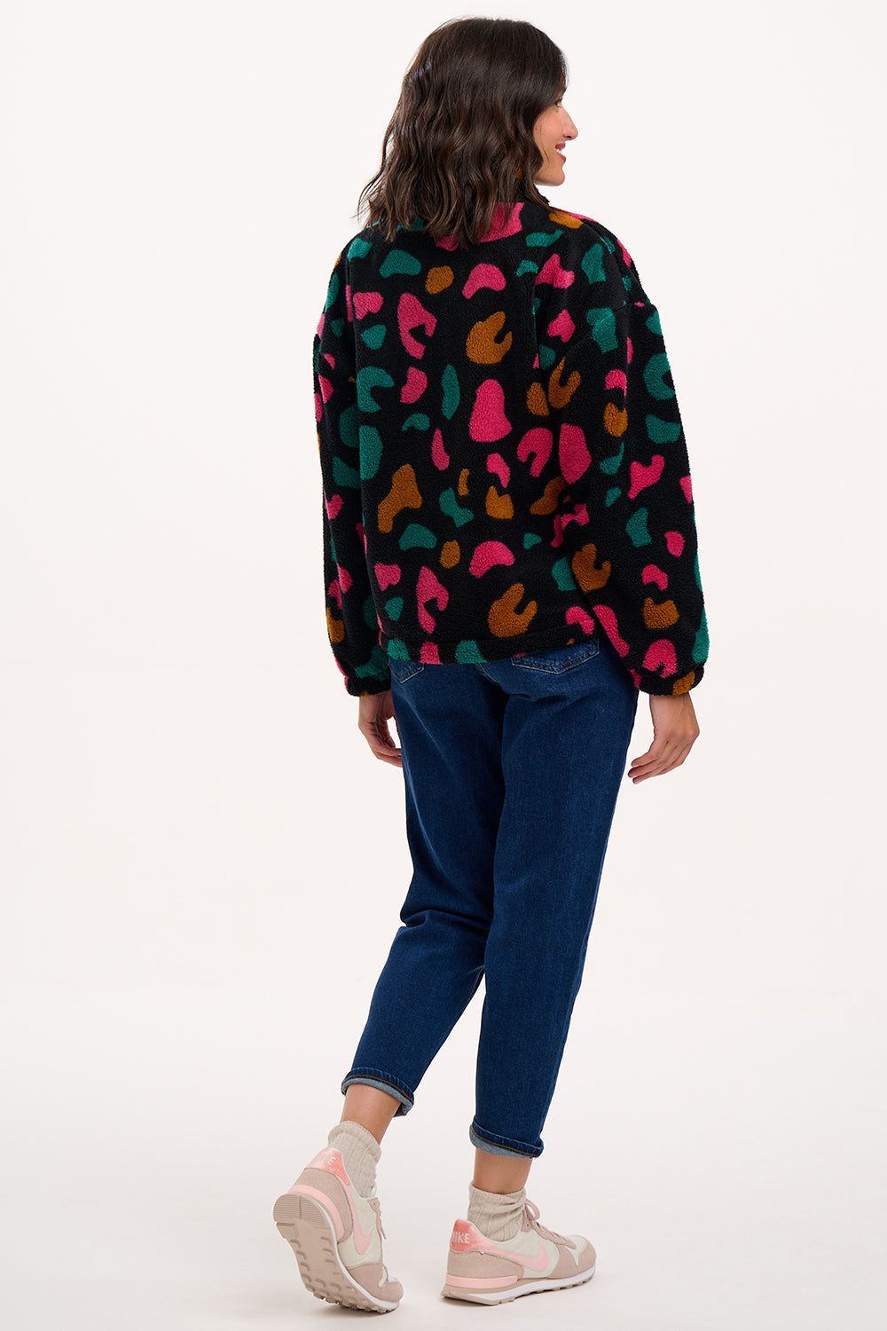 Hartley Zip Up Fleece - Black, Colourful Shapes