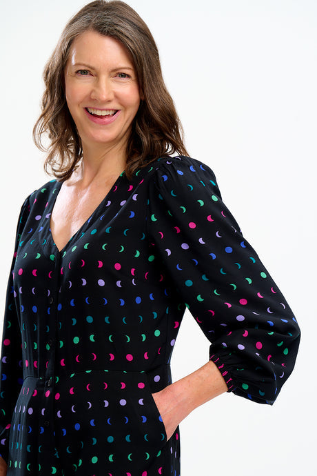 Angie Jumpsuit - Black, Moon Phases