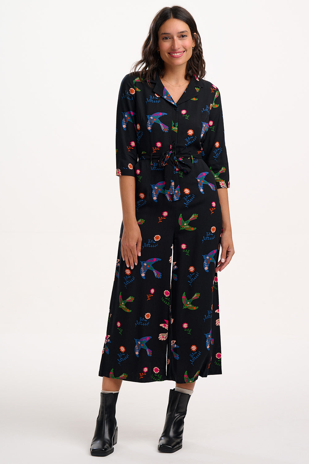 Rylee Jumpsuit - Black, Rainbow Folk Bird