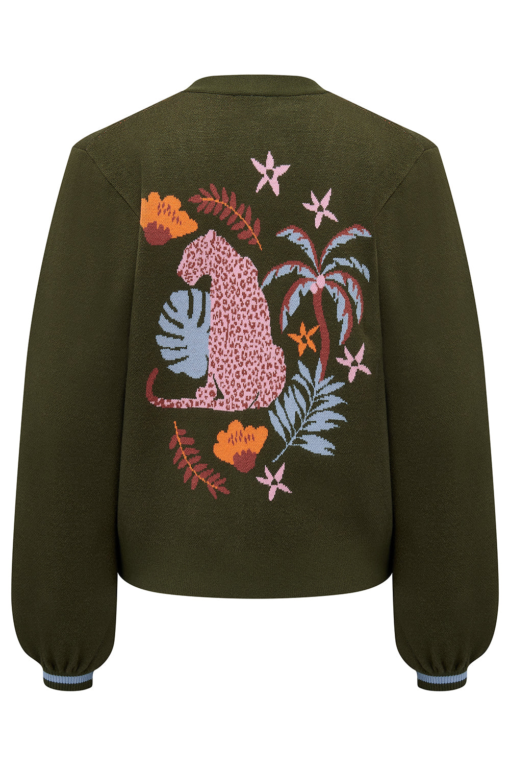 Adrian Cardigan - Khaki, Leopard Jungle