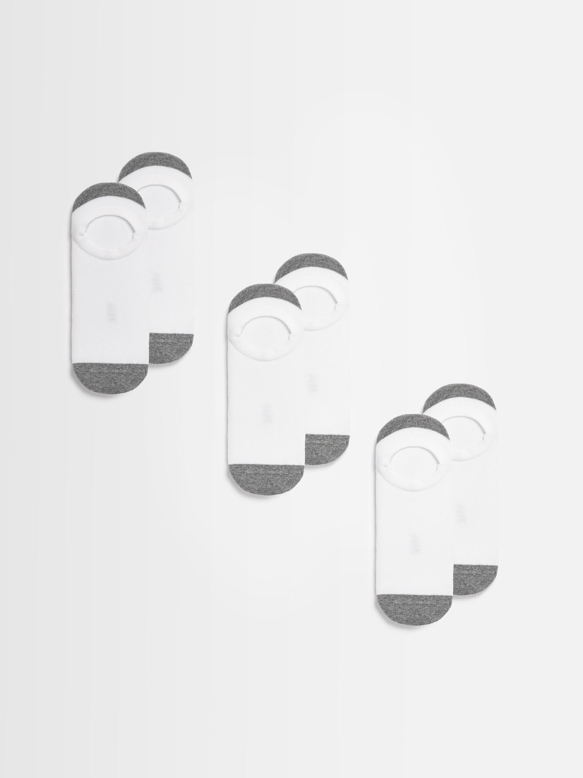 3 pack ARNE Invisible Socks in White