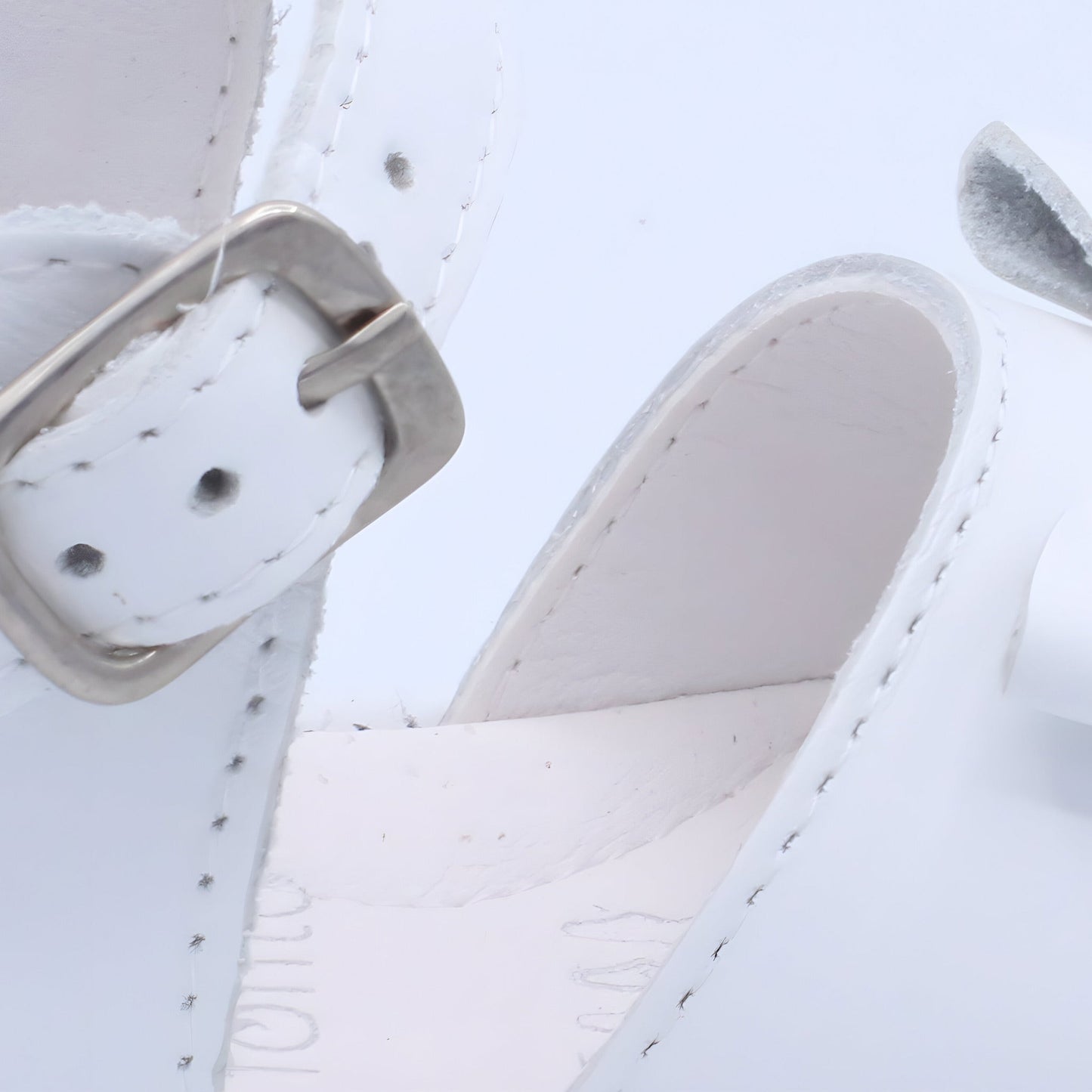 'Marina' Girls White Patent Open-Toe Sandals