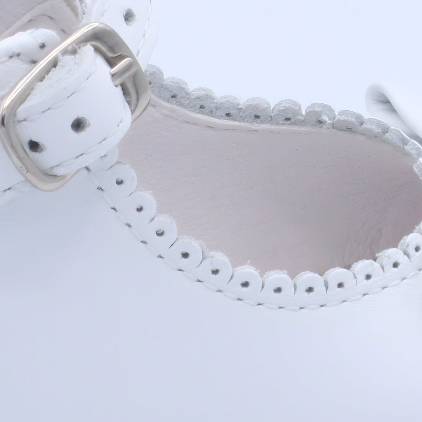 'Ruby' Girls White Leather Ankle Strap Shoes
