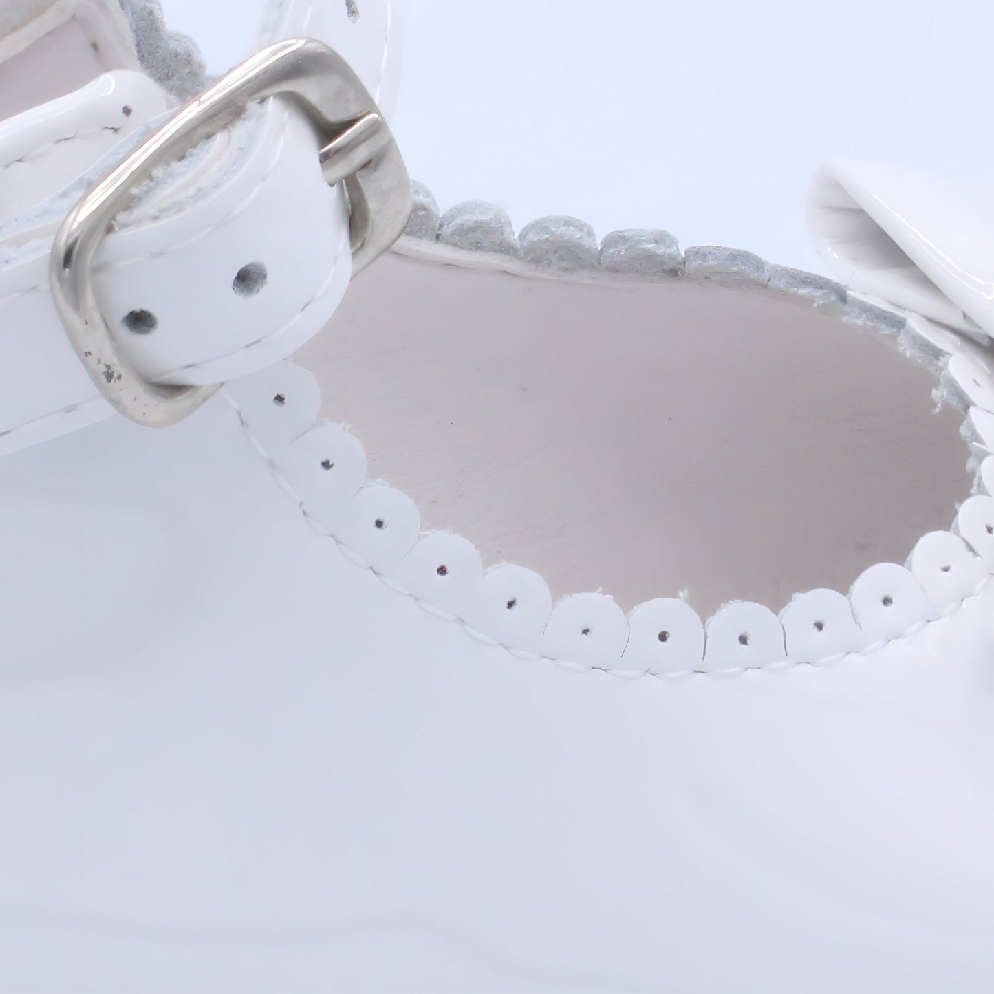 'Ruby' Girls White Patent Ankle Strap Shoes