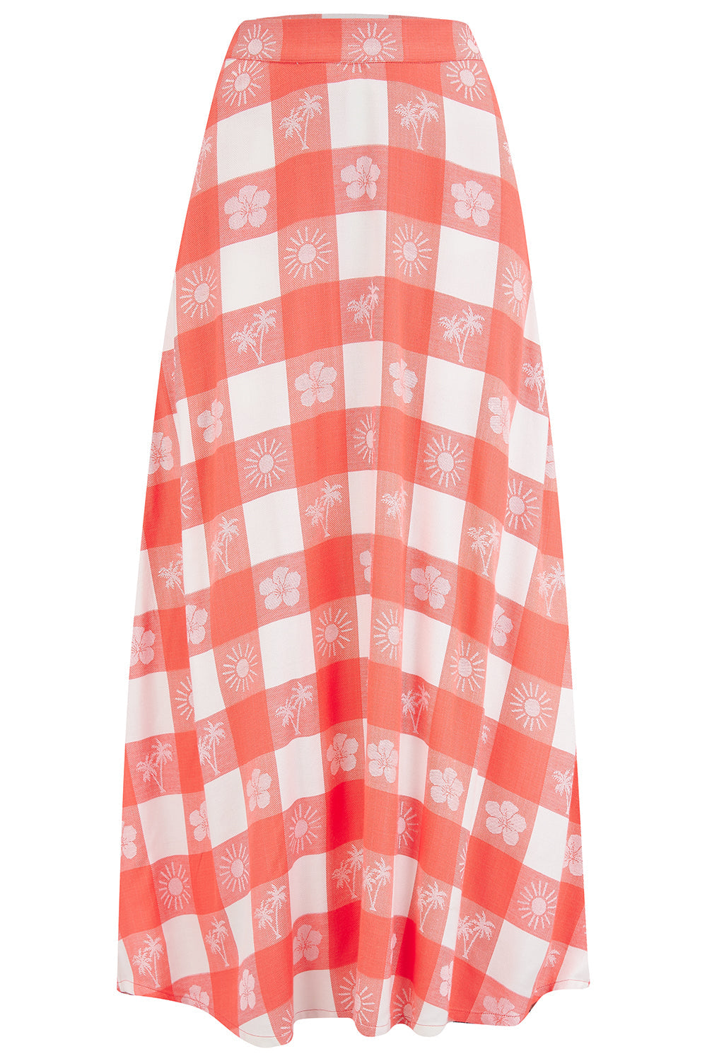 Cecilia Skirt - Off-White, Tropical Gingham