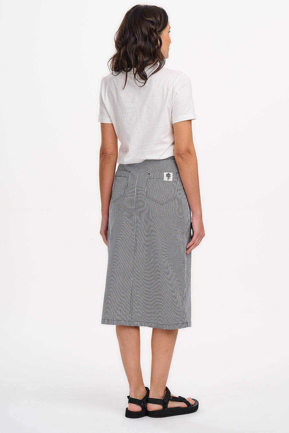 Amaya Midi Skirt - Monochrome Stripe