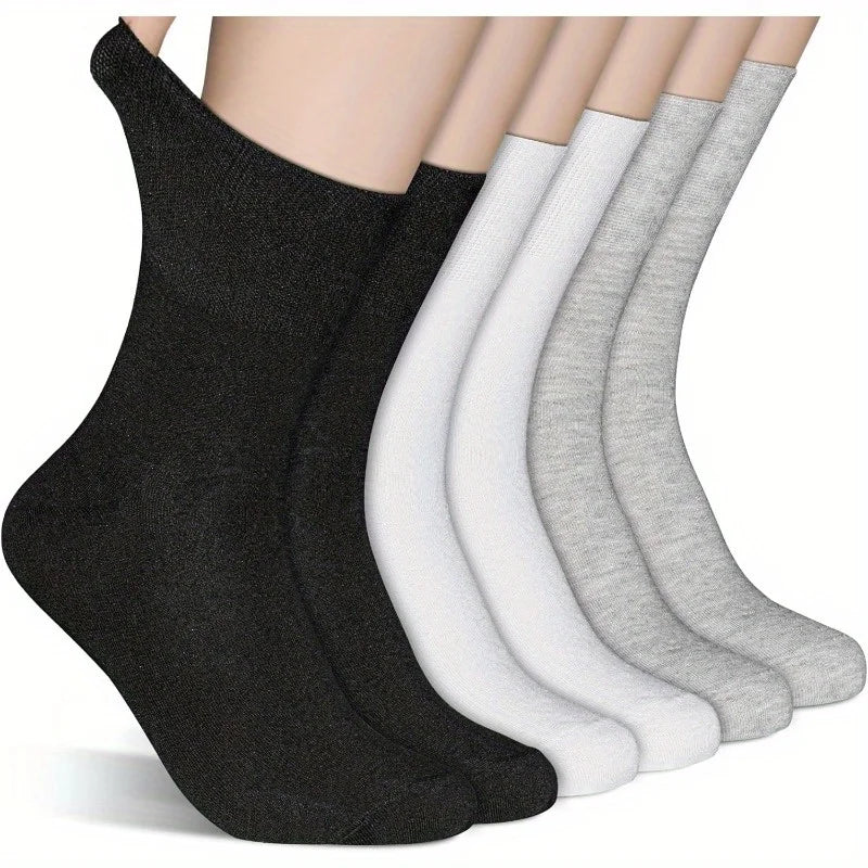 12 pairs of diabetic socks, with elastic cuffs, non-binding tops, extra loose and breathable design for comfortable