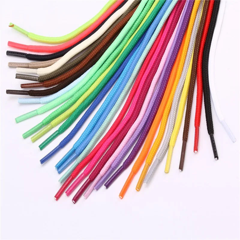 Unisex Round Shoelaces Colorful Hiking Sneakers Shoelace Black Shoe Laces Fits All Shoes Fashion Sport Boots Lacets Shoestrings