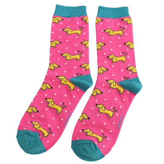 Doggy Socks Bamboo Socks Hot Pink