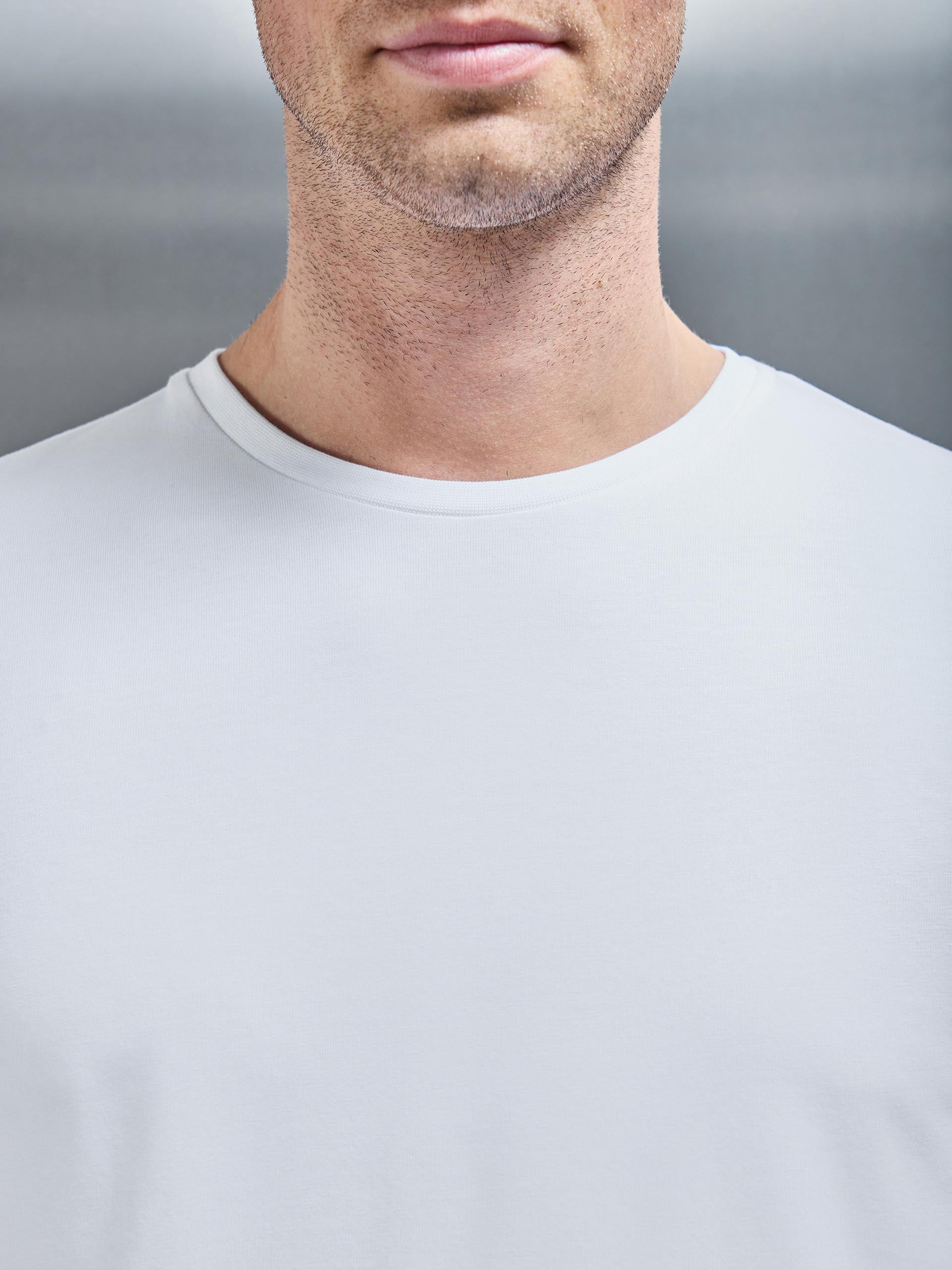 Stretch Slim Fit Cotton T-Shirt in White