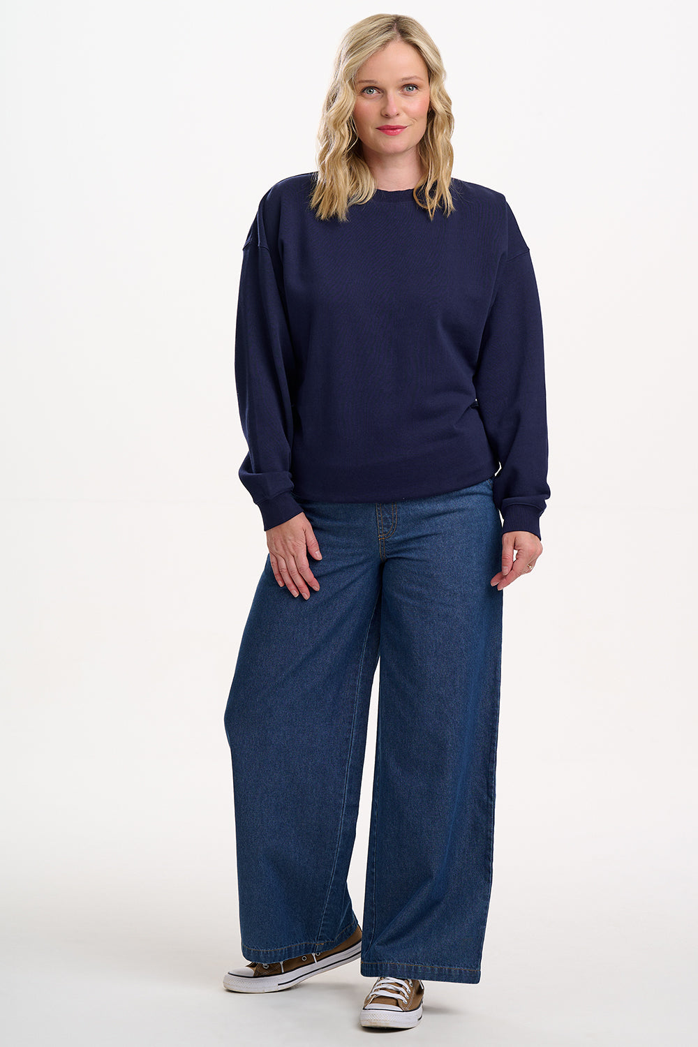 Eadie Relaxed Sweatshirt - Navy, Midnight Magic Tiger