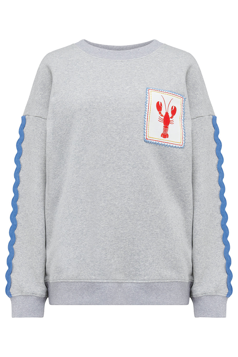 Eadie Relaxed Sweatshirt - Grey Marl, Lobster