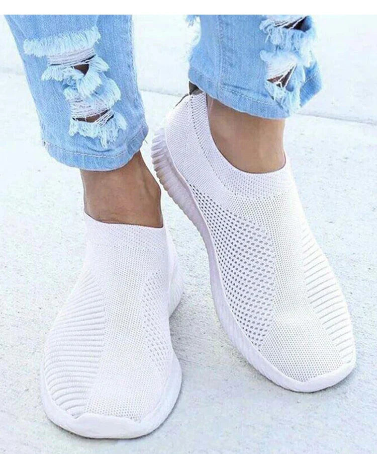 Women's Sneaker Slip On Women Sneakers Breather White Shoes Women Casual Sneaker Sports Shoes Comfortable Vulcanize Shoes Female