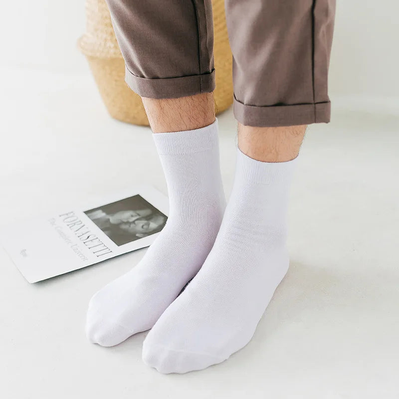 6 Pairs Men Women Cotton Socks Pure Color High Quality Soft Breathable White Black Business Summer Casual Men socks Large Size