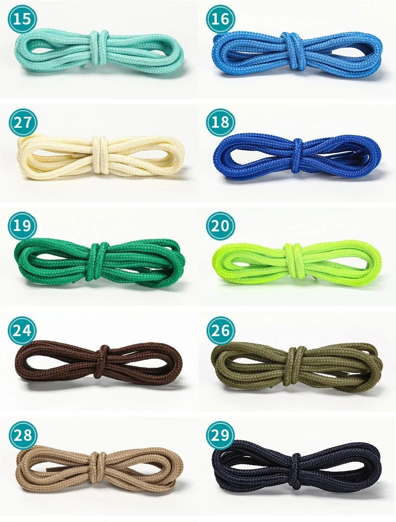 Unisex Round Shoelaces Colorful Hiking Sneakers Shoelace Black Shoe Laces Fits All Shoes Fashion Sport Boots Lacets Shoestrings