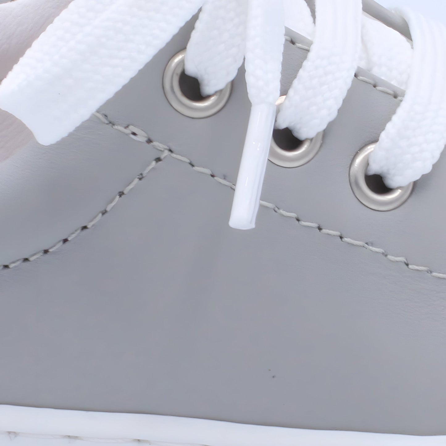 'Santiago' Boys Light Grey Leather Trainers