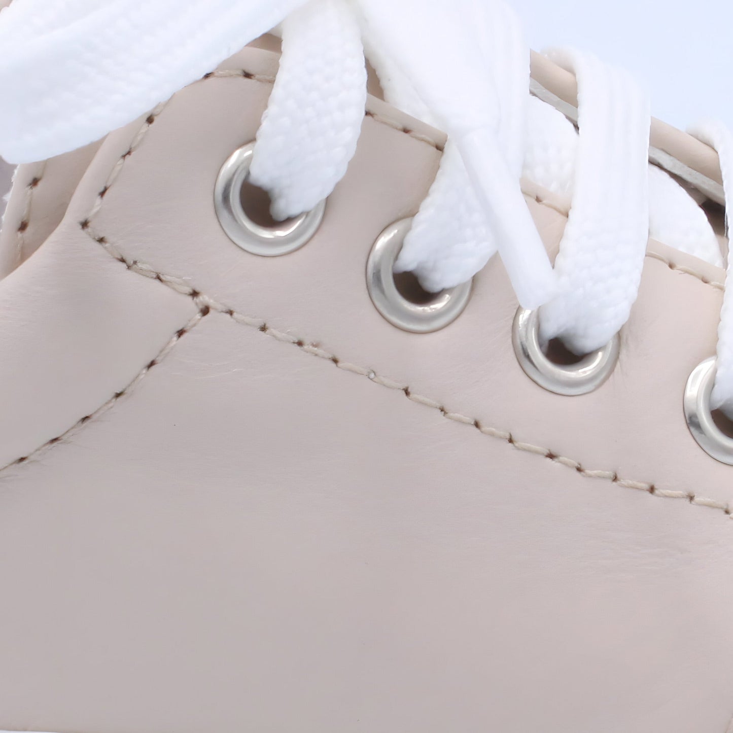 'Santiago' Boys Nude Leather Trainers