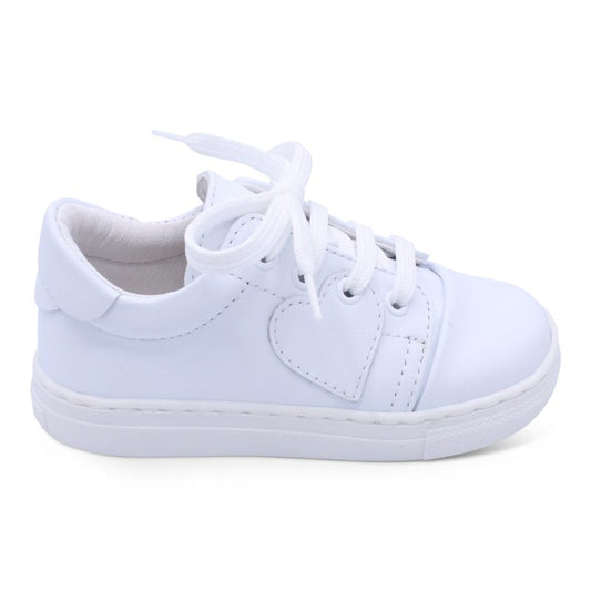'Santina' Girls White Leather Trainers