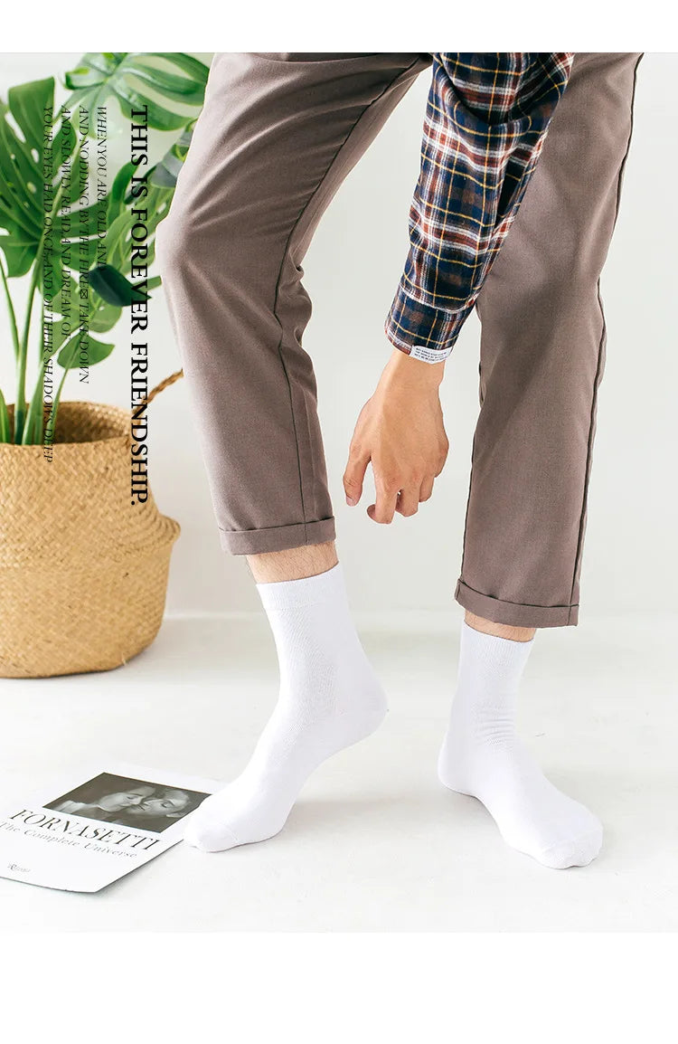 6 Pairs Men Women Cotton Socks Pure Color High Quality Soft Breathable White Black Business Summer Casual Men socks Large Size