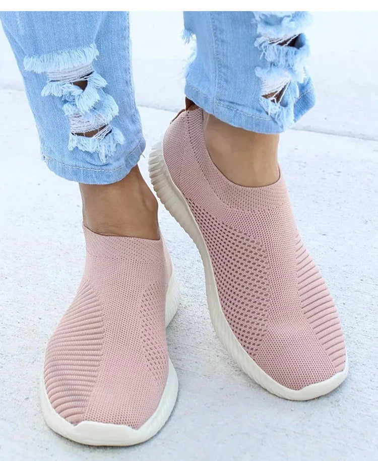 Women's Sneaker Slip On Women Sneakers Breather White Shoes Women Casual Sneaker Sports Shoes Comfortable Vulcanize Shoes Female