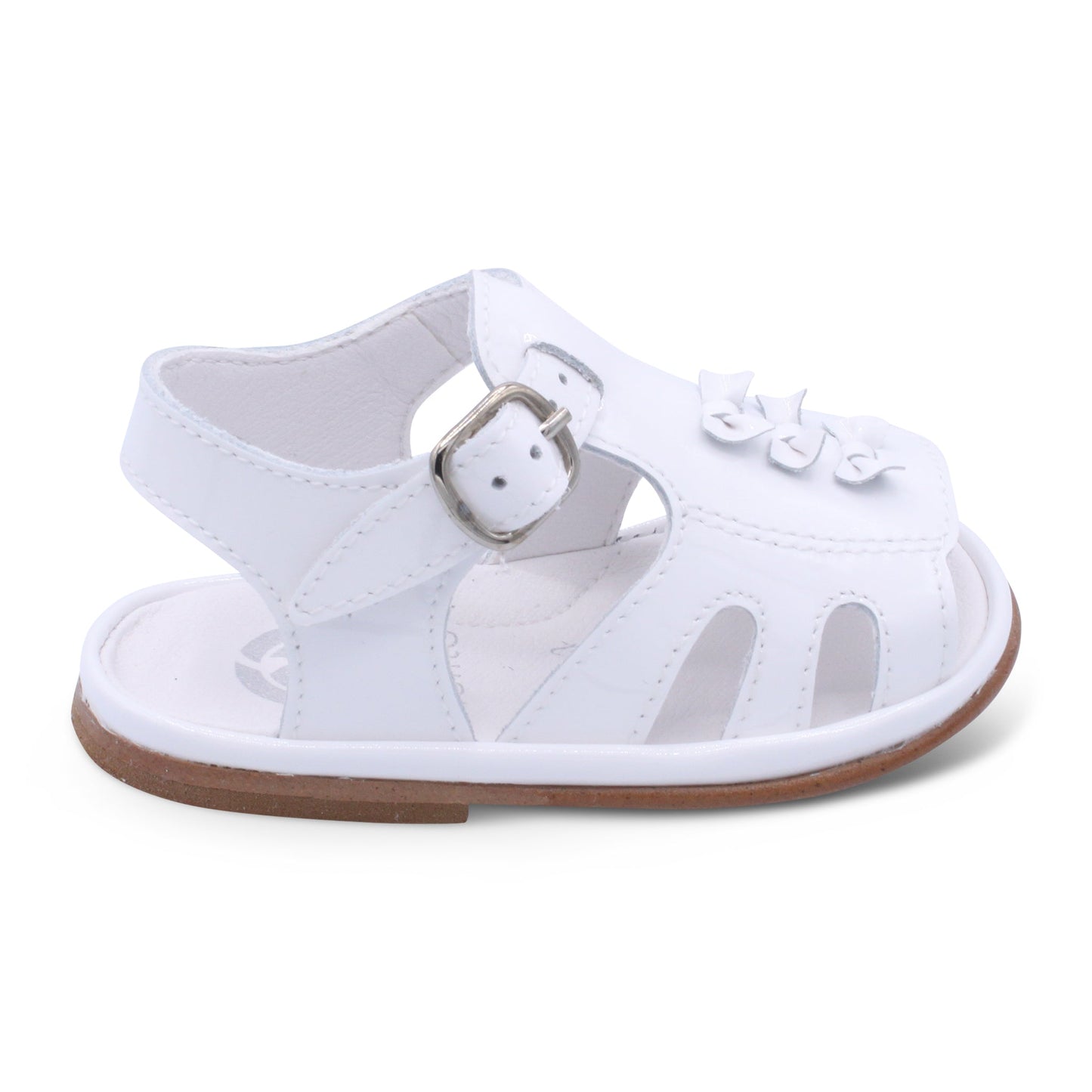 'Serena' Girls White Patent Open-Toe Sandals