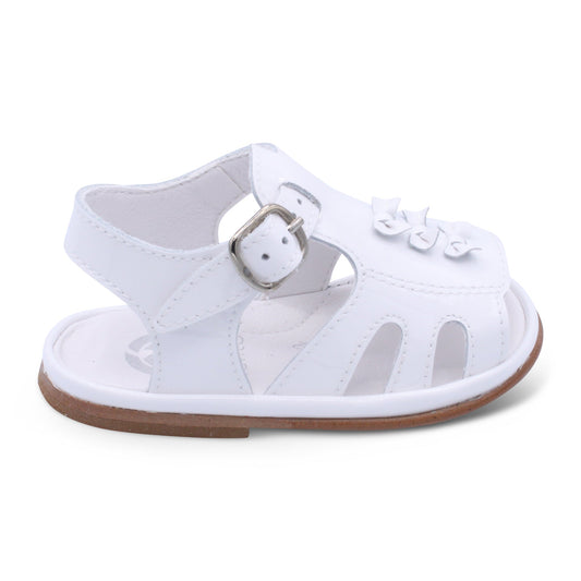 'Serena' Girls White Patent Open-Toe Sandals