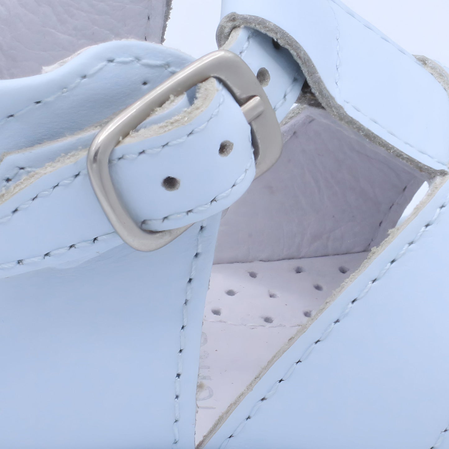 'Silvio' Boys Pale Blue Leather T-Bar Sandals