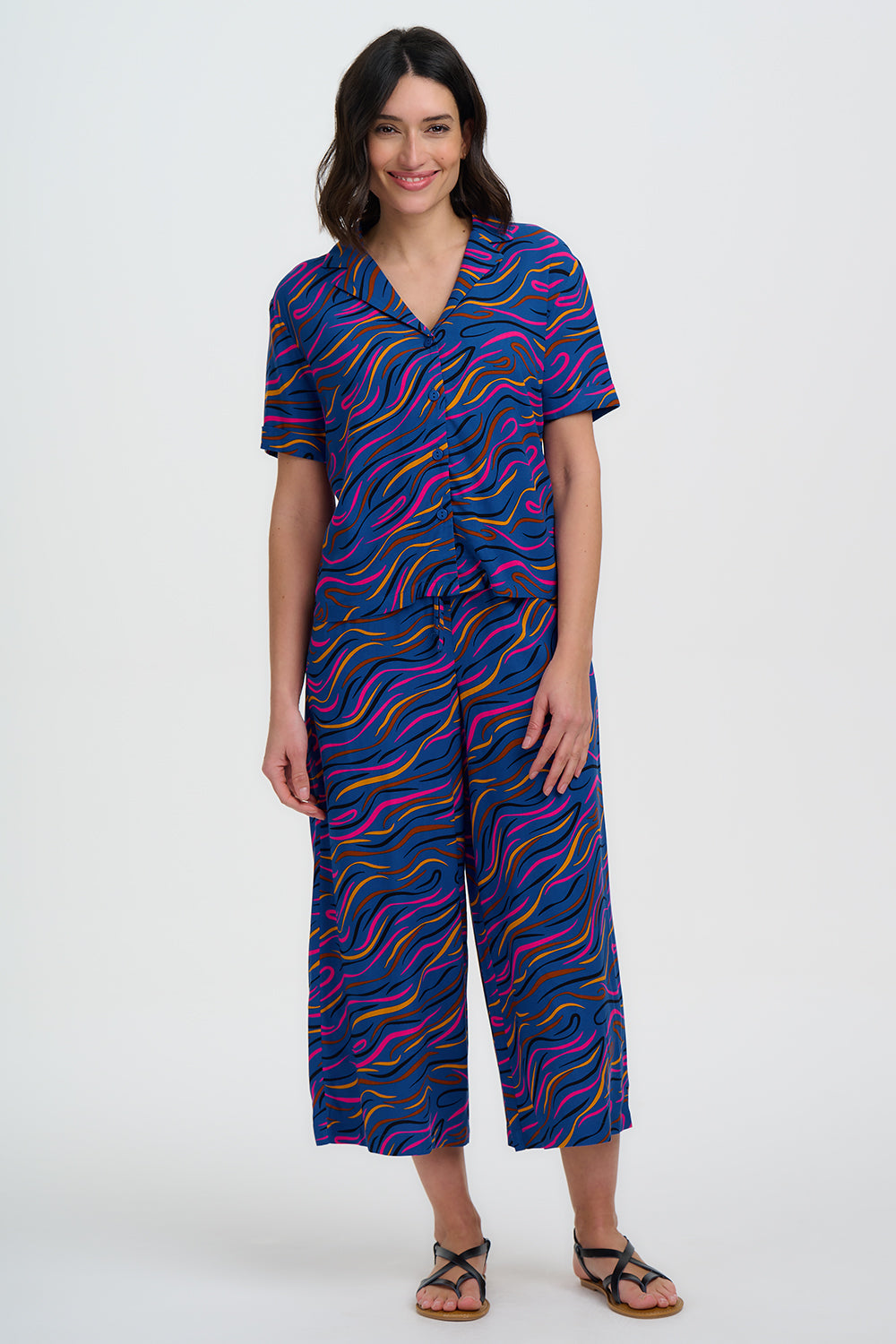 Odele Shirt - Bright Navy, Jazz Waves
