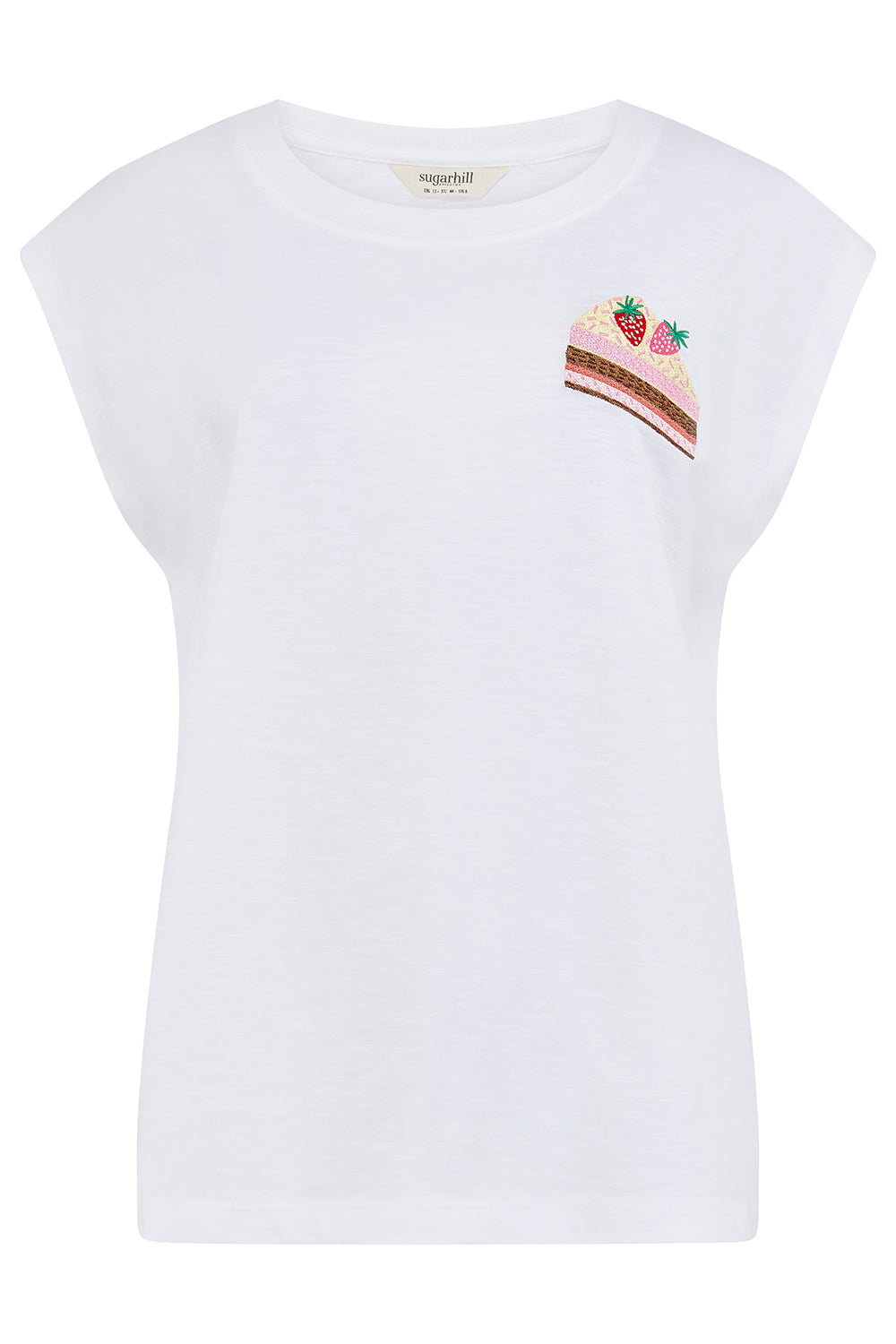 Chrissy Relaxed Tank T-Shirt - White, Cake