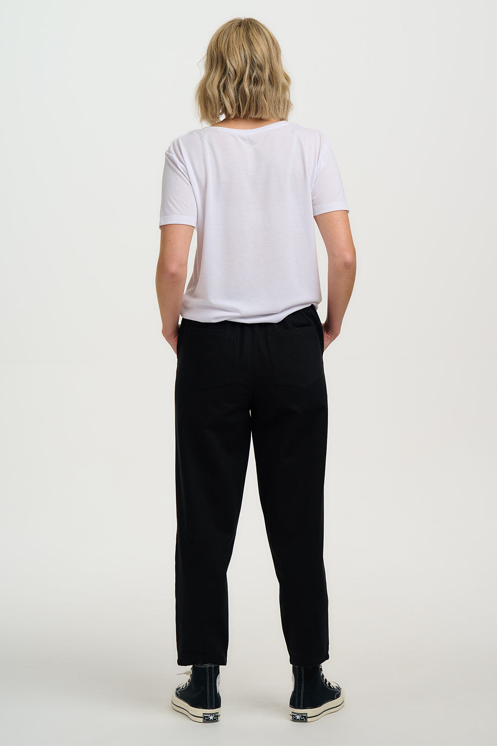Calista Trousers - Black, Ecru Floral
