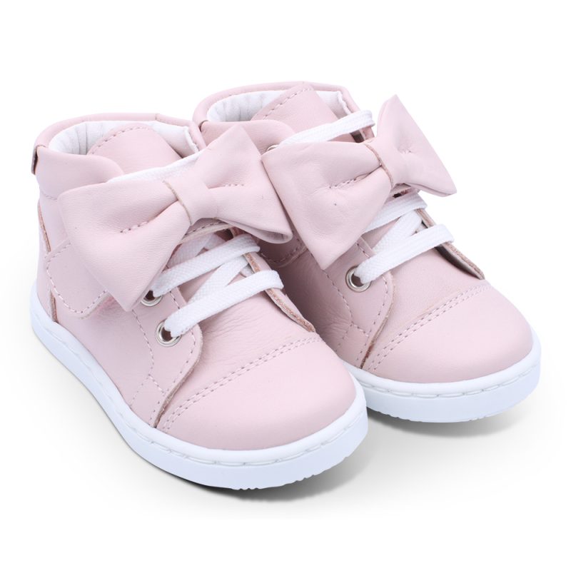 'Tatiana' Girls Pink Leather High-Tops