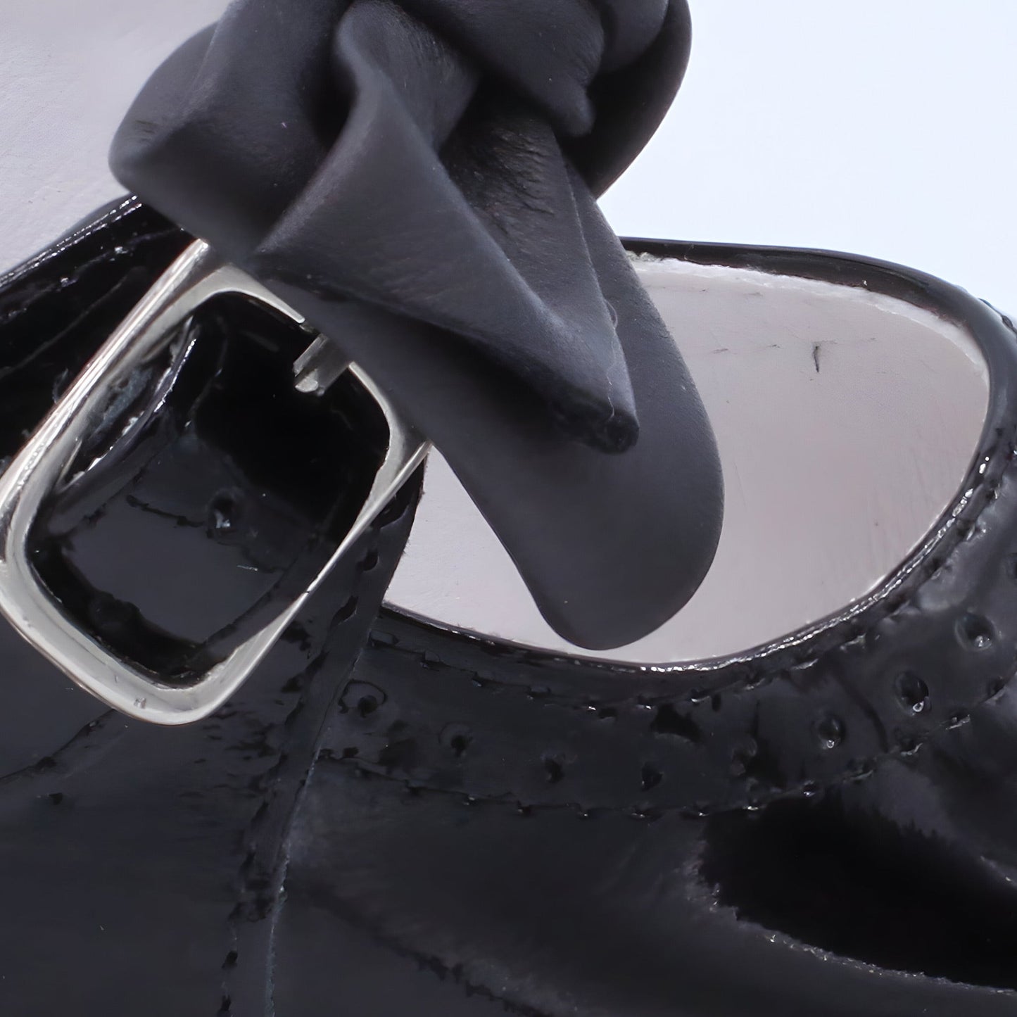 'Vitoria' Girls Black Patent Bar Shoes
