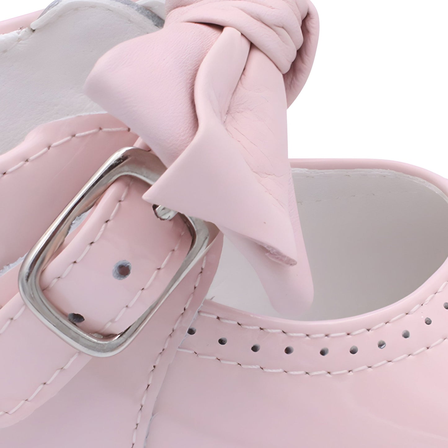 'Vitoria' Girls Pale Pink Patent Bar Shoes