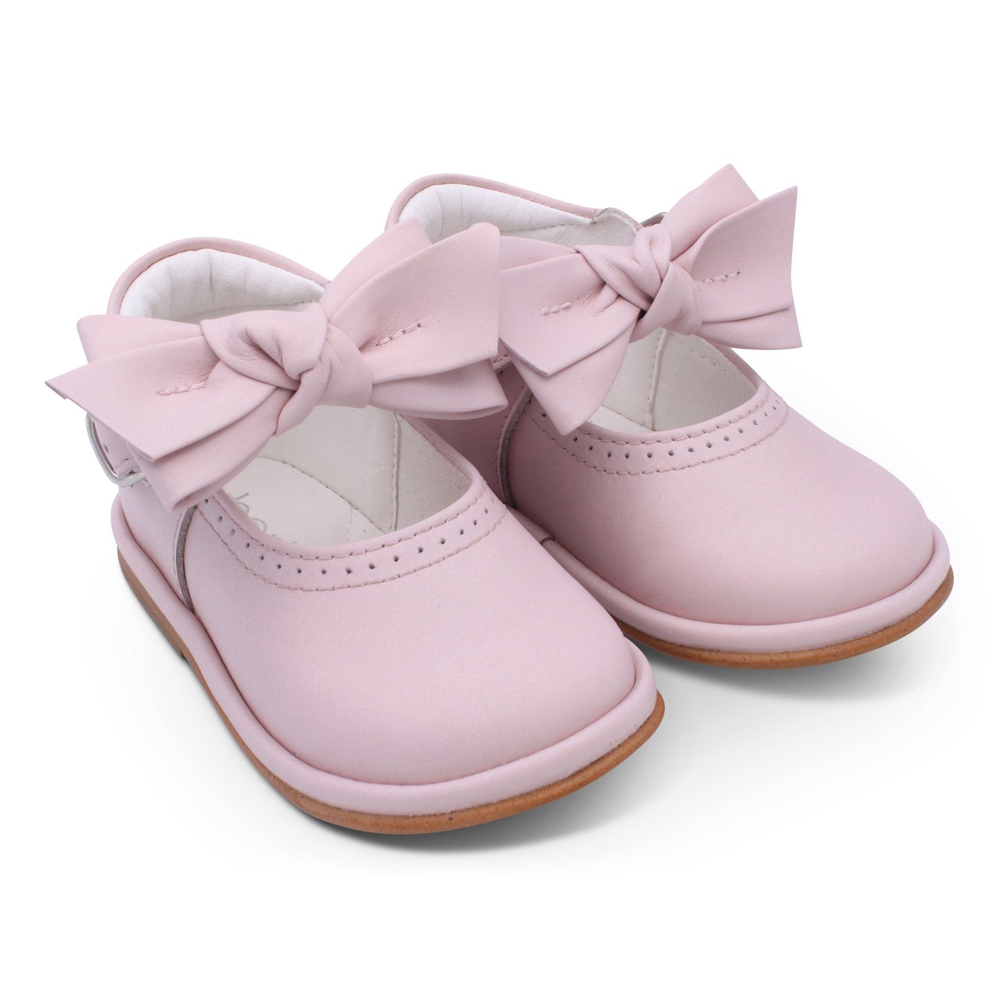 'Vitoria' Girls Pink Leather Bar Shoes