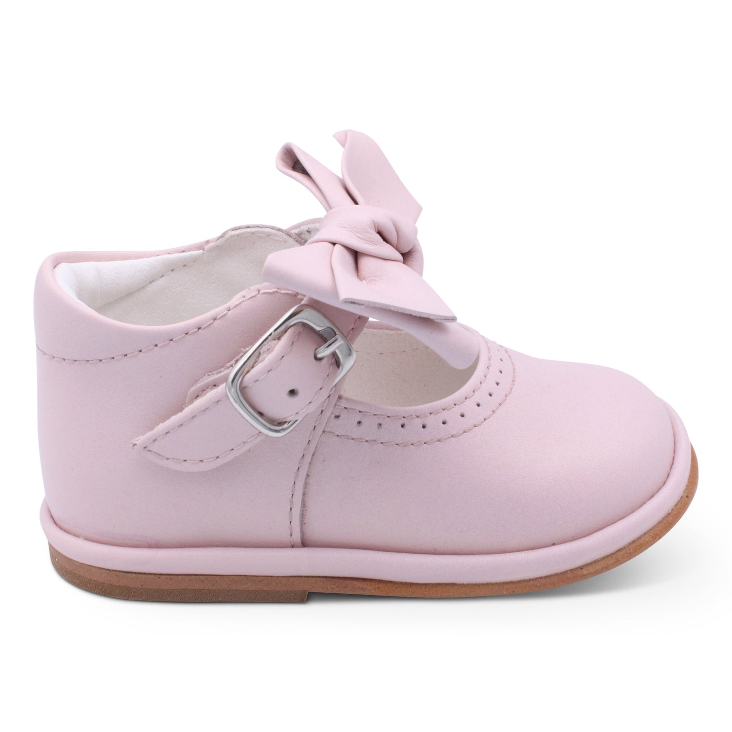 'Vitoria' Girls Pink Leather Bar Shoes