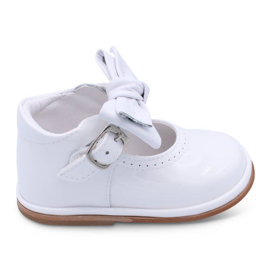 'Vitoria' Girls White Patent Bar Shoes