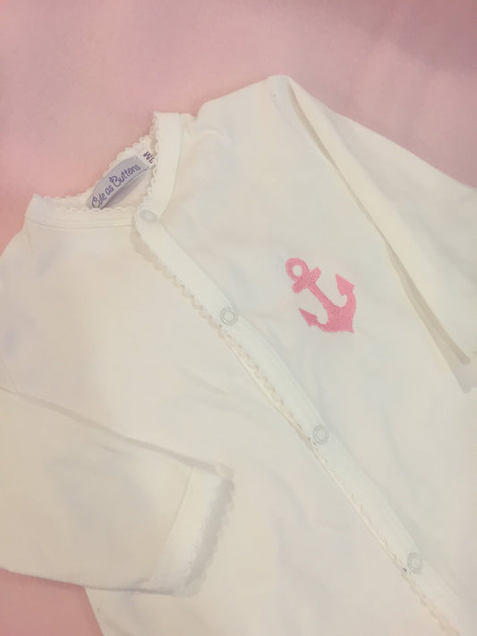 White footie with Anchor