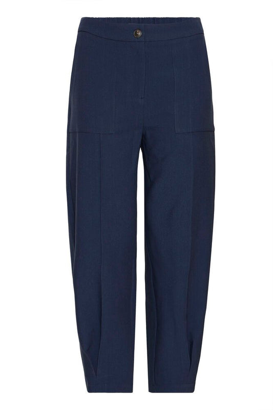 Frabigail Pants - Navy Barrel Leg