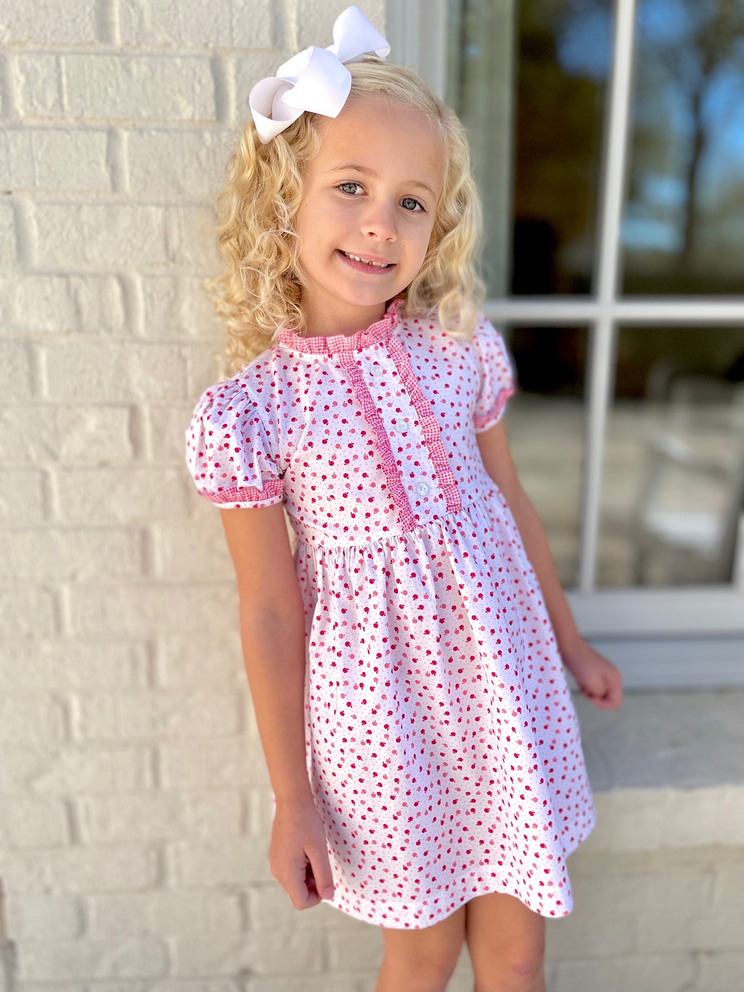 Annie Dress-Apples by James and Lottie