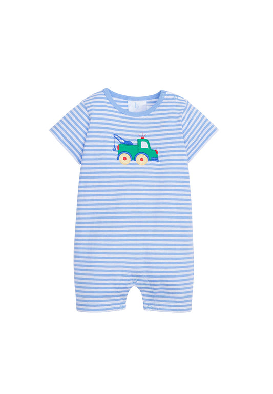 Appliqué Romper Tow Truck-Little English