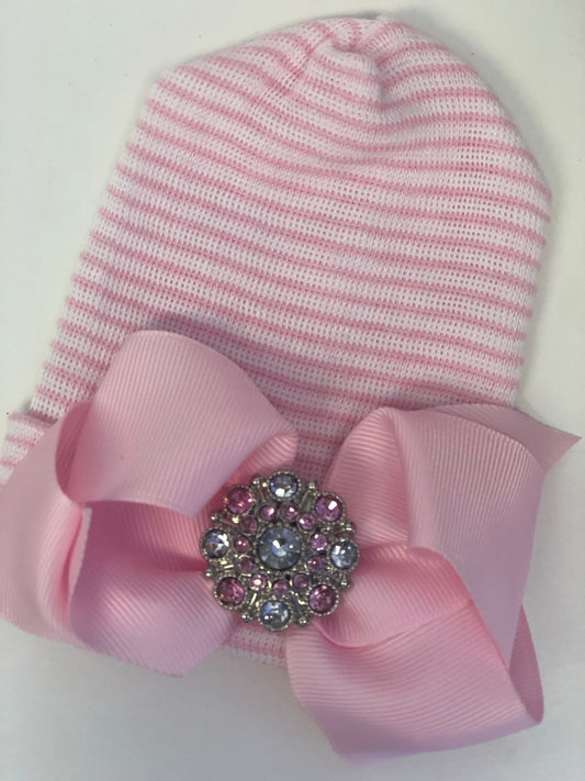 Infant newborn beanie with bling