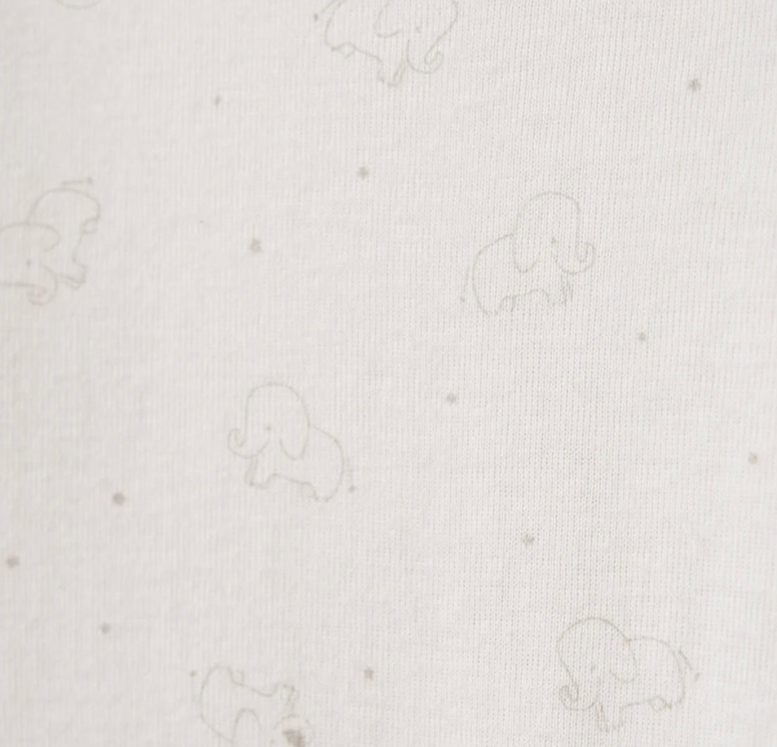 Printed Grey Elephant Cotton Footie
