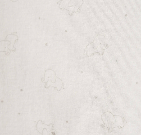 Printed Grey Elephant Cotton Footie