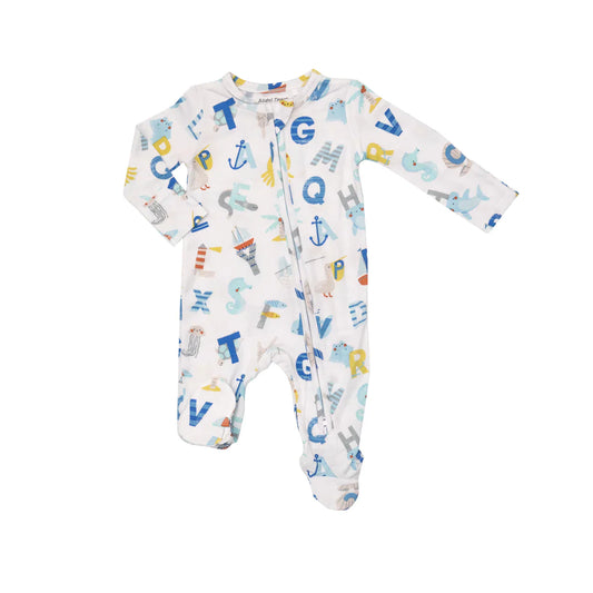 Nautical ABC Zipper Footie
