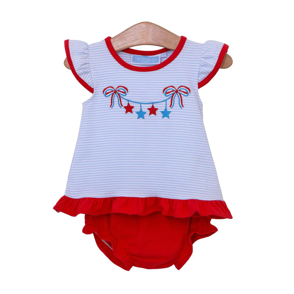 Star Spangled Appliqué Diaper Set by Trotter Street Kids