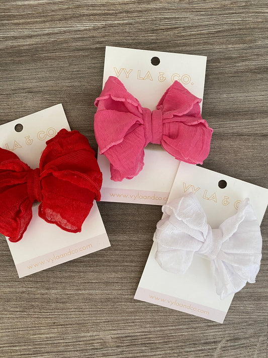 Small Ruffle Bow Headbands