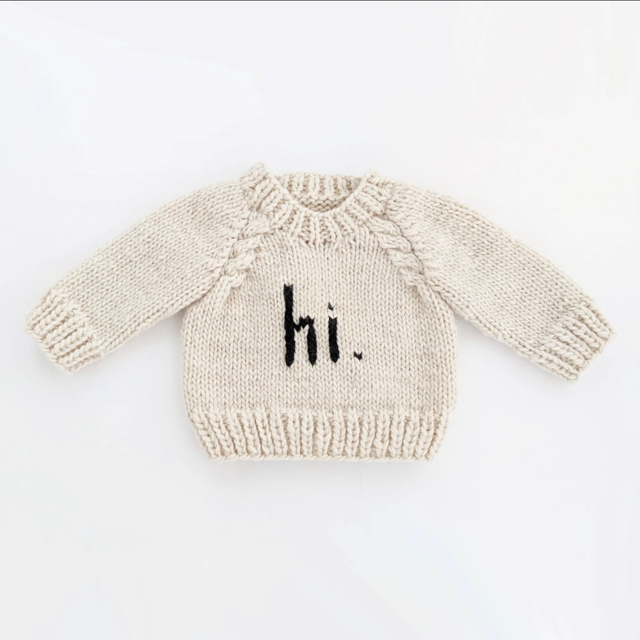 Hi. Cream and Black Knit Sweater