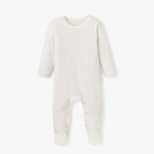 Printed Grey Elephant Cotton Footie