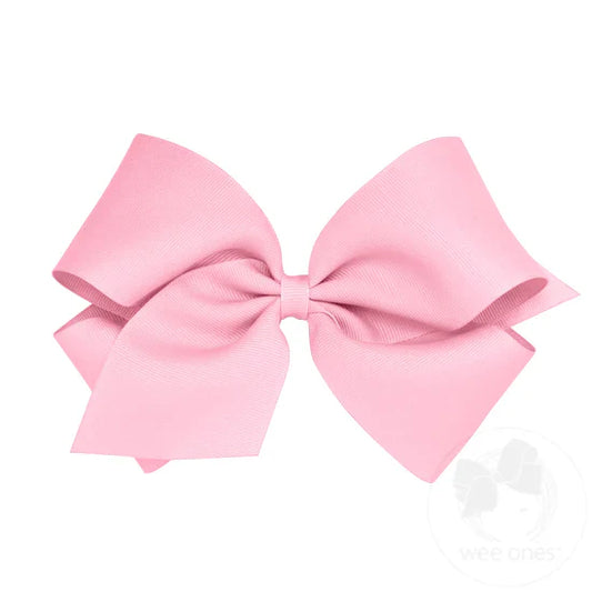 Wee ones Light Pink King grosgrain Hair bow