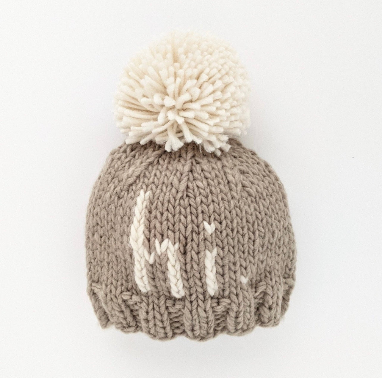 Hi. Pebble Brown Knit Baby Beanie Hat